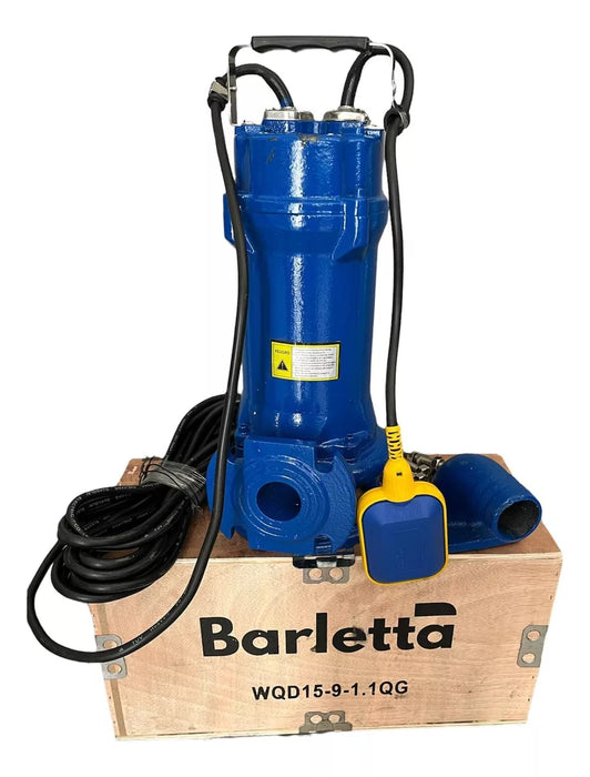 Bomba Sumergible Aguas Servidas 1.5 HP Con Triturador WQD15/9/1.1QG - BARLETTA