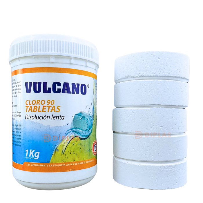 Cloro Piscina en Tabletas 1 kilo - Vulcano