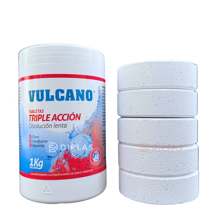 Cloro Triple Acción Tabletas Piscina 1 Kilo - Vulcano